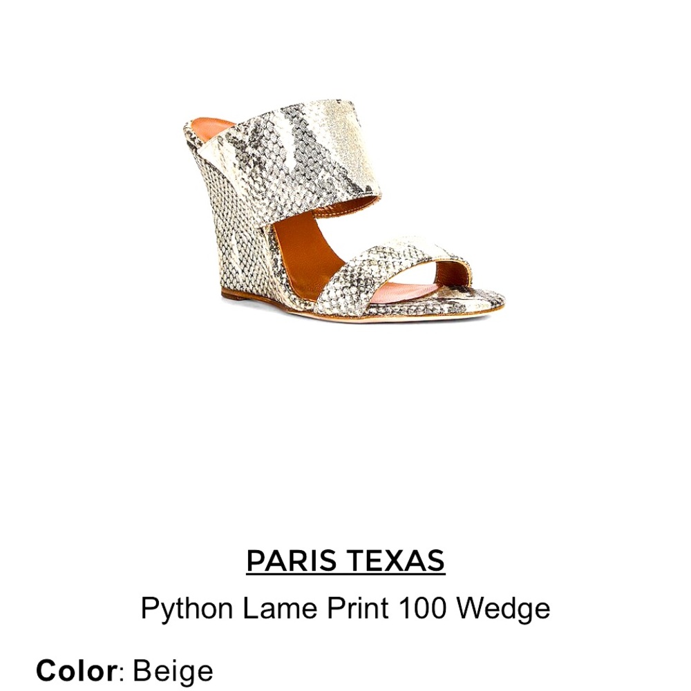 Paris Texas Python Lame Print 100 Wedge Select A … - image 1